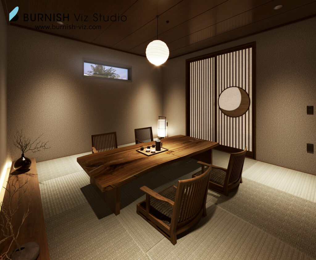 インテリア, CG, パース ,rendering, Architecture, interior,和室