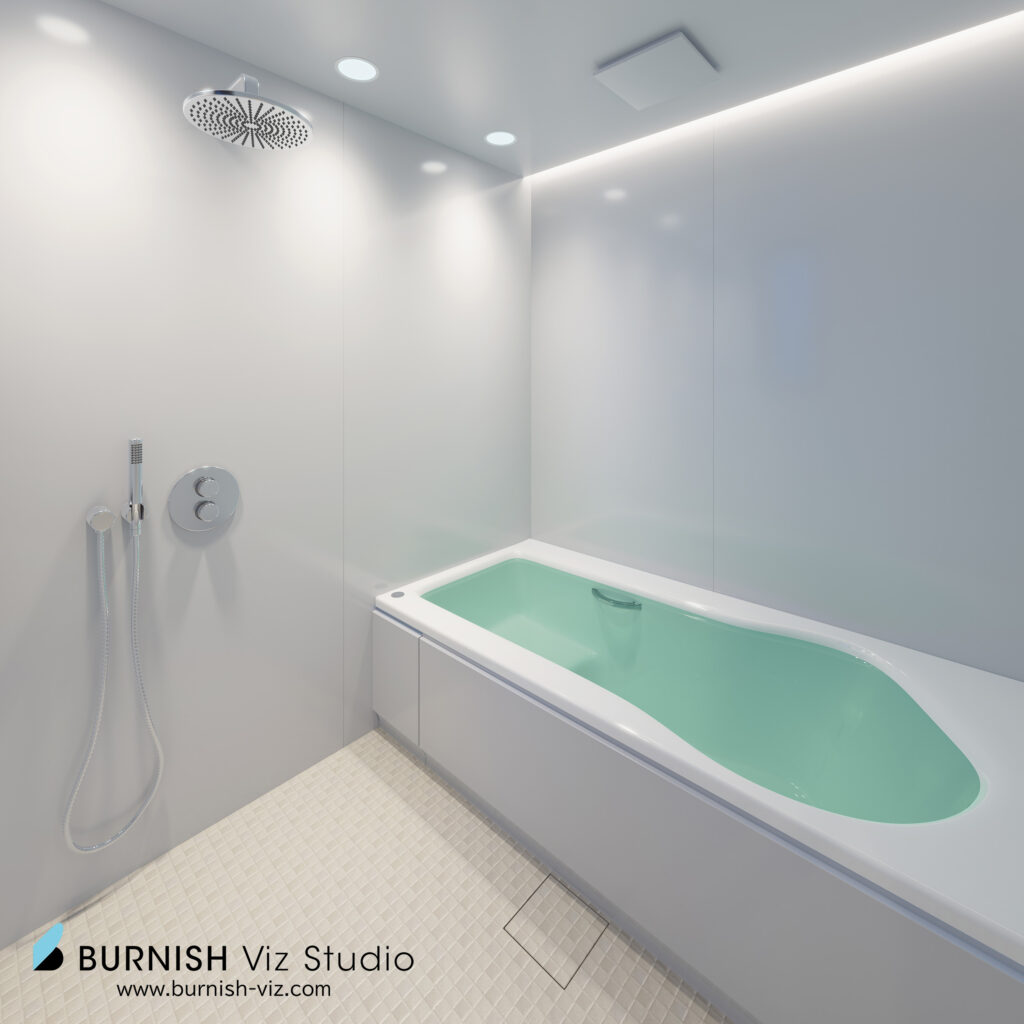 インテリア, CG, パース ,rendering, Architecture, interior,風呂,浴室