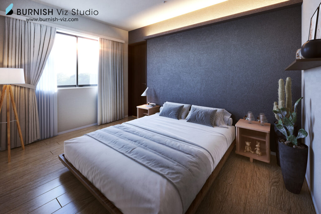 インテリア, CG, パース ,rendering, Architecture, interior,ベッドルーム